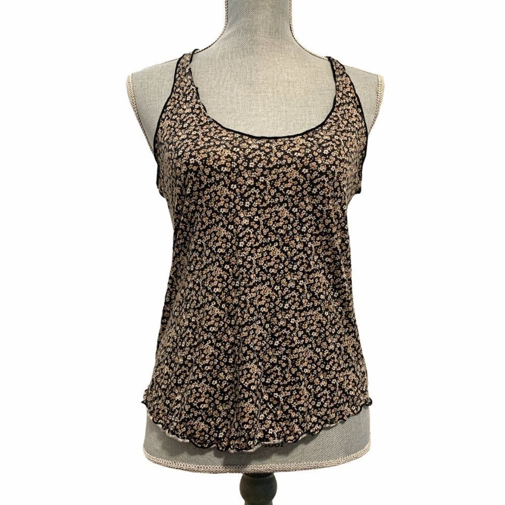 American Rag Floral Raw Hem Tank Top Size Small